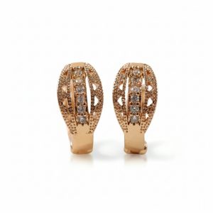 Elegant Gold Finish Stone Stud Earrings for Women & Girl