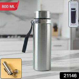 Stainless Steel Vacuum Insulated Flask Bottle with Leakproof Lid (1 Pc, 800 ML)