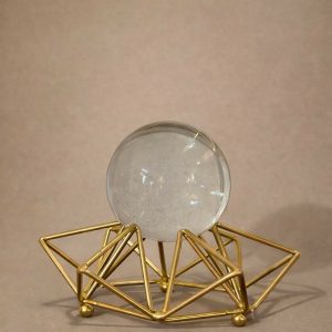 Crystal Ball Decorative Showpiece with Metal Stand for Home & Office