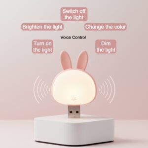 Cute USB Rabbit Night Light with Sound / Voice Activation