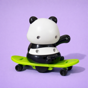 Wind-Up Panda Skateboard Toy for Kids with Moving Wheels