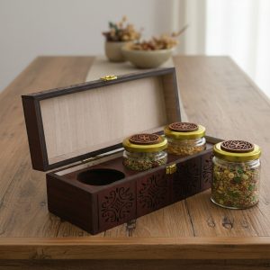 Wooden Dry Fruit & Mukhwas Storage Gift Box
