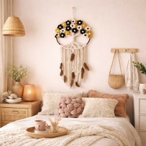 Macrame Tree of Life Dream Catcher Wall Hanging Boho Home Decor