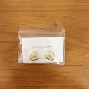Elegant Korean Style Gold Pearl Heart Stud Earrings for Women & Girls