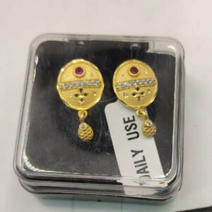 Gold Plated Stud Earrings with AD for women and girlsfor women and girls