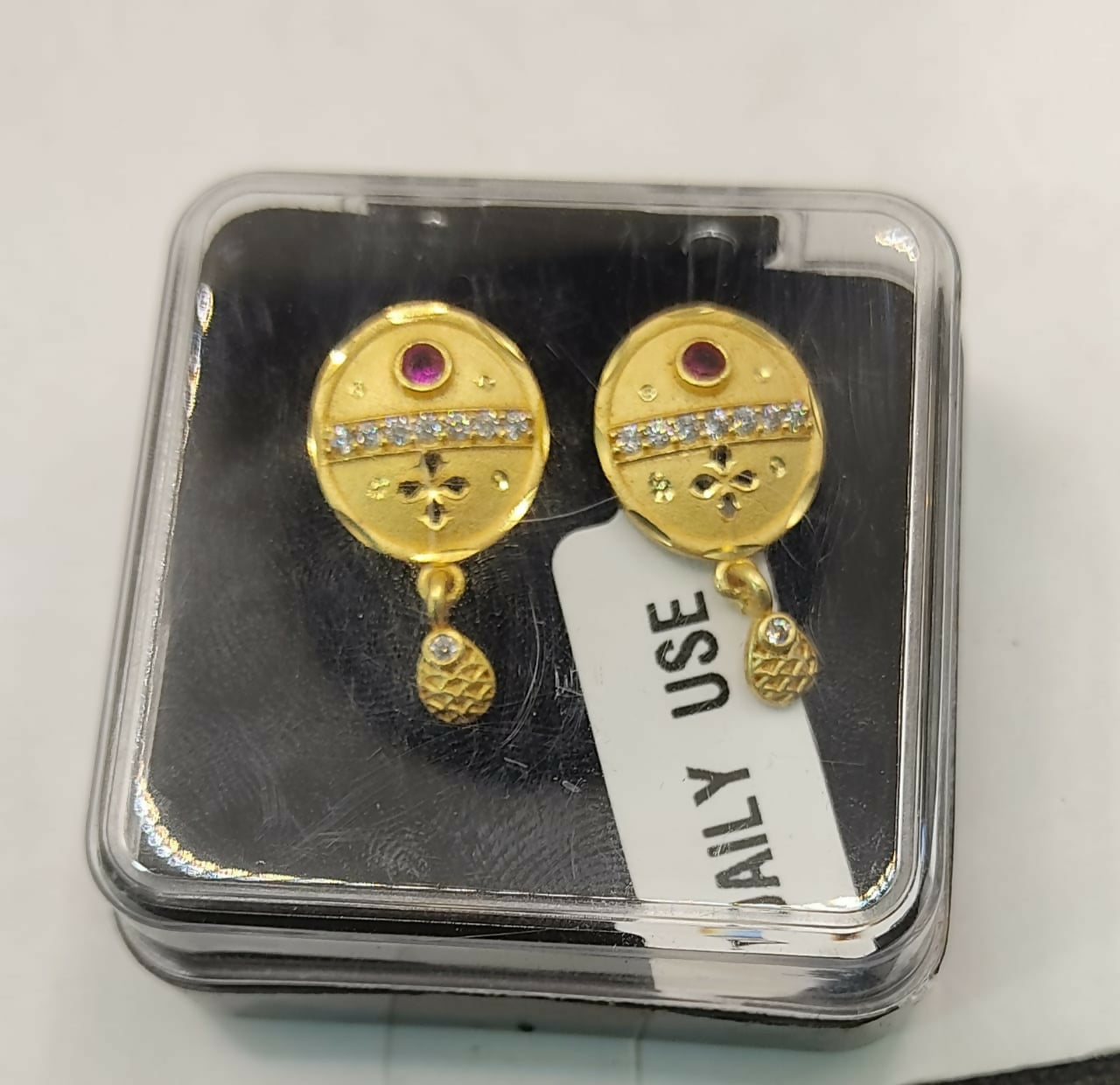 Gold Plated Stud Earrings with AD for women and girlsfor women and girls - Image 5