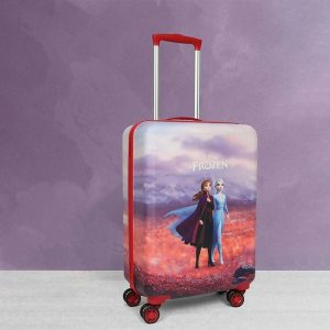 NOVEX Disney Frozen Red Travelling Kids Trolley Bags for Girls Luggage 4 Wheels ( Blue /18 Inch)