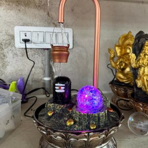 Shivling Tabletop Water Fountain with LED Crystal Ball