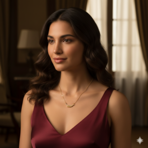 Gold Plated Pendant Necklace with AD For women and girls