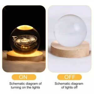 Ganesh 3D Crystal Ball LED Lamp with Wooden Base