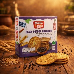 Naasta Baasta Black Pepper Bhakhari – Crispy & Spicy Ready to Eat Millet Snack (200 Gm)