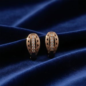 Elegant Gold Finish Stone Stud Earrings for Women & Girl
