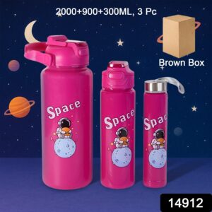 Space Theme Printed Water Bottles – 2000ML, 900ML & 300ML Approx- (Set)