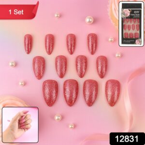 Glitter Press-On False Nails fake nails - (1 Set / Mix Color & Design)