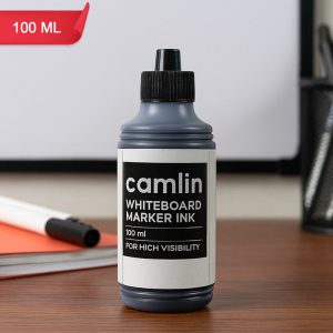 Camlin Whiteboard Marker Ink 100 ml – Black Color Refill Ink for High Visibility