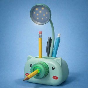 Kids LED Desk Lamp with Pencil Sharpener & Pen Holder Study Light
