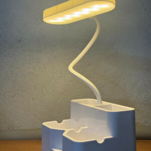 LED Study Desk Lamp with Pen Stand, 3 Color Modes, Adjustable Arm