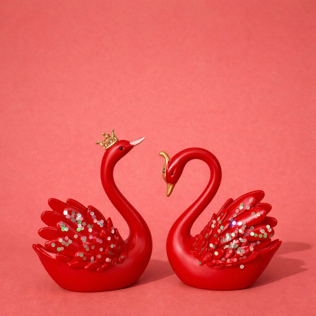 Decorative Swan Couple Showpiece Set for Home, Table & Gift Decor