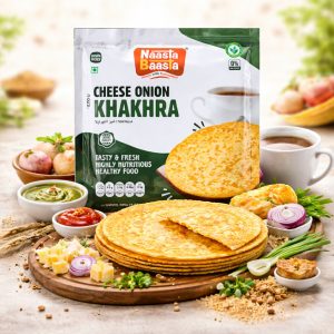 Naasta Baasta Cheese Onion Khakhra - Crispy Ready to Eat Wheat Flour Snack (200 Gm)