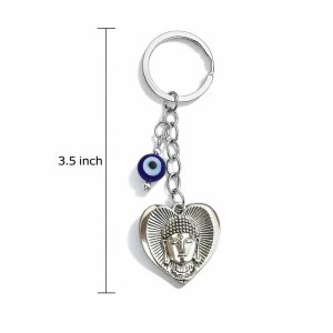 Buddha Evil Eye Heart Keychain for Car Keys, Bags & Spiritual Gifting