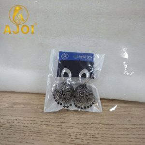 Designer Silver Teardrop Jhumka Earrings with Elegant Traditional Detailing