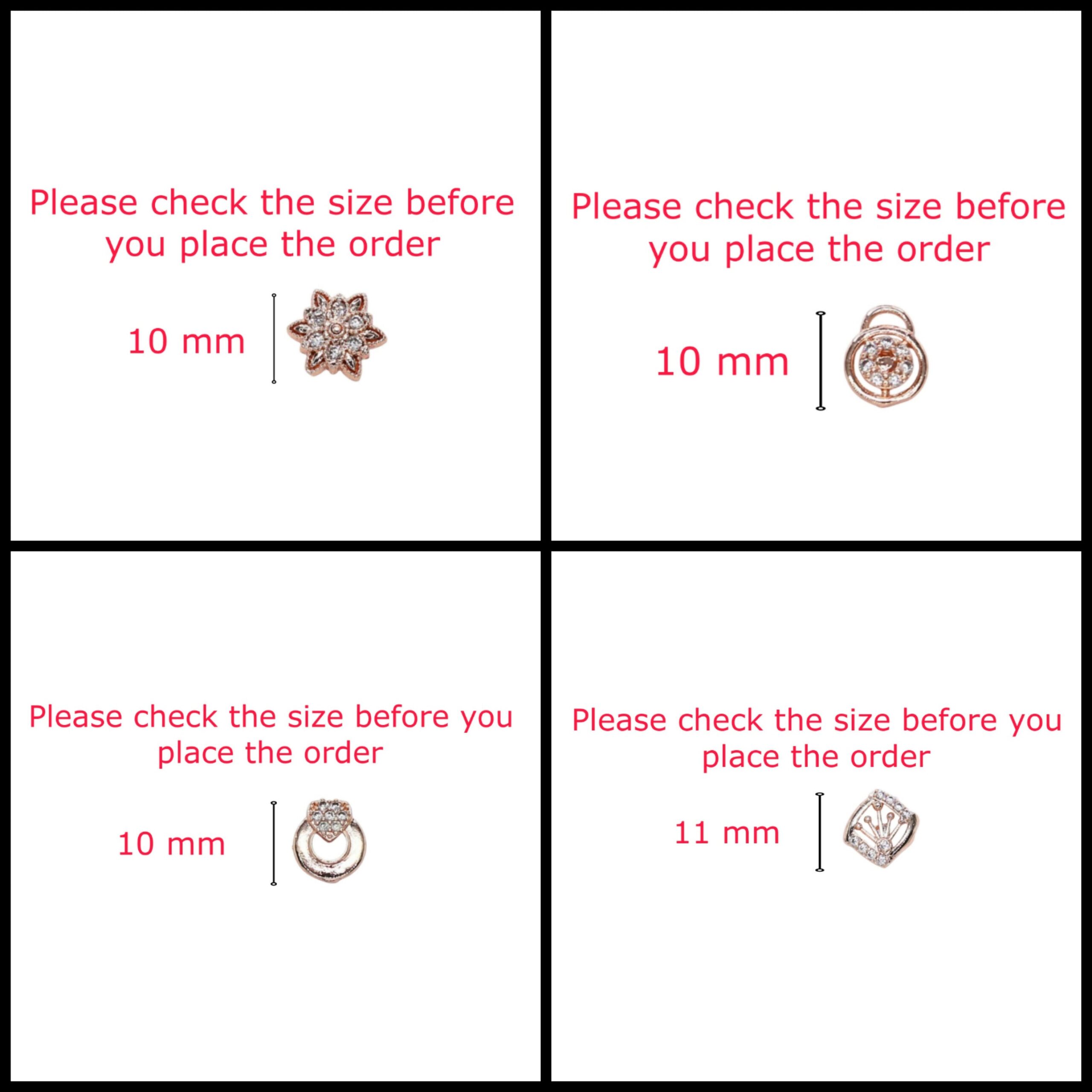 Rose Gold Plated AD Stud & Hoop Earrings Set for women and girls Combo Pack of 4 - Image 4