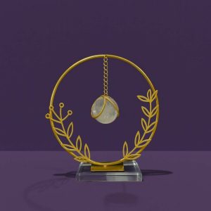 Crystal Ball Metal Ring Table Decor Modern Decorative Showpiece