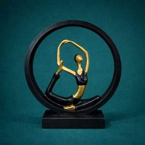 Yoga Meditation Figurine Showpiece Black Gold Table Decor Statue(Design may vary)