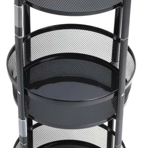 Collapsible 3-Tier Kitchen Trolley with Wheels | Foldable Metal Mesh Storage Rack | Heavy-Duty Vegetable & Fruit Basket Stand | Multipurpose Utility Cart for Home & Office