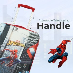 Novex Marvel Spiderman Kids Polycarbonate Trolley Bag for Boys Travel Luggage with 4 Spinner Wheel (18 Inch)