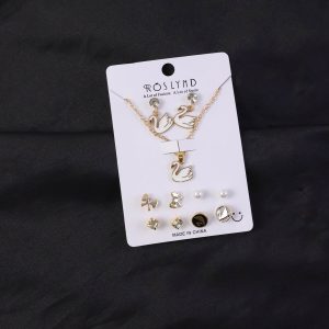 Premium Gold Plated Leaf Pearl Drop Earrings for Women & Girls (Pack Of 7)