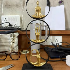 Golden Yoga Meditation Figurine Showpiece Decorative Table Decor