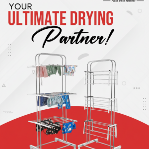 Foldable Cloth Drying Stand with Wheels