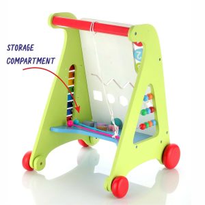Aditi Wooden Baby Walker for Kids, Baby Walker with 6 Activities/Games