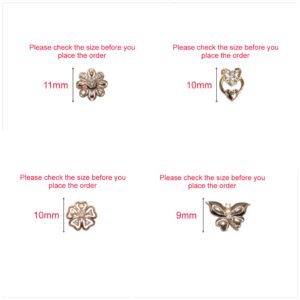 Rose Gold Stud Earrings Combo: Heart, Butterfly, Flower for women and girls Combo Pack of 4