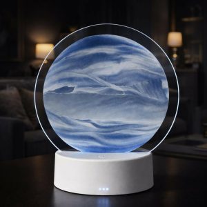 LED Round Sand Art Lamp | Relaxing Desktop Night Light Home Décor Gift