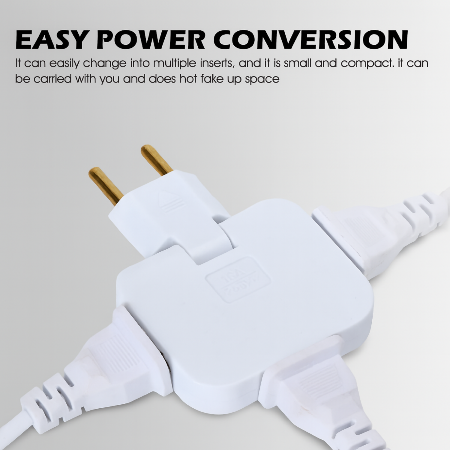 180° Swivel Travel Plug Adapter 15A 250V Universal Multi Plug Converter
