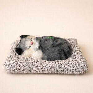 Sleeping Cat Showpiece for Home & Car Dashboard Decor | Soft Fur Look