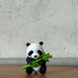 Cute Panda Bamboo Showpiece poly-resin| Mini Panda Decorative Figurine for Home