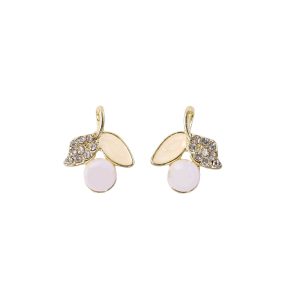 Luxury Korean Pearl Leaf Stud Earrings for Women & Girls – Premium Gold Plated Designer Jewellery