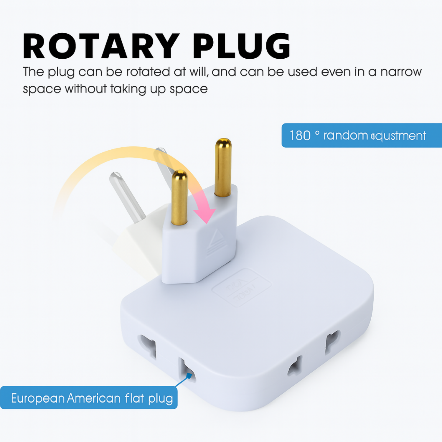 180° Swivel Travel Plug Adapter | Universal Power Converter 15A 250V