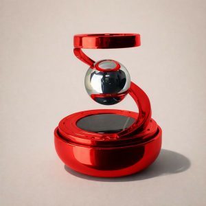 Red Solar Magnetic Rotating Car Air Freshener Aromatherapy Diffuser Decor