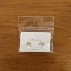 Elegant Crystal Bow Stud Earrings for Women | Gold Plated Rhinestone Ribbon Earrings | Cute Korean Style Party & Daily Wear