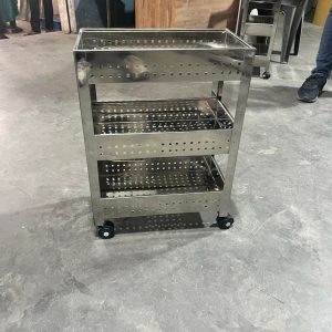 Stainless Steel 3-Tier Vegetable Storage Trolley Silver