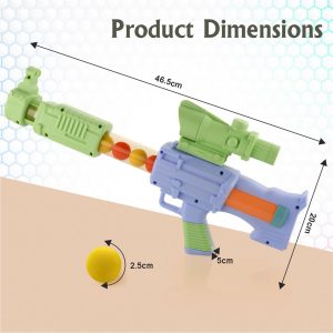 Aditi Toys Space Explorer Pneumatic Gun Include 12 Orange & 12 Yellow Soft Foam Ball