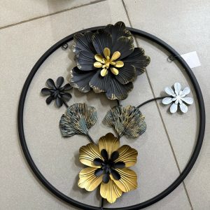 Metal Floral Round Wall Art Decor Decorative Flower Wall Hanging