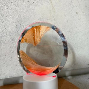 LED Round Static Orange Sand Art Lamp | Ambient Decorative Night Light Décor