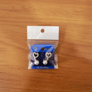 Heart Shape Pearl Drop Earrings for Women – Elegant Stud Style Party Wear Jewellery