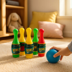Aditi Kids Indoor Bowling Set with Colorful Pins & Soft Balls