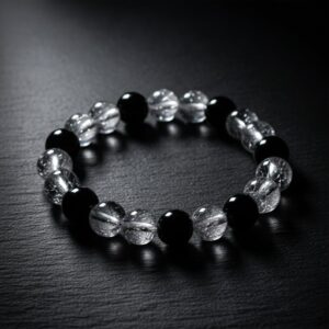 Elegant Dual-Tone Crystal Beaded Stretch Bracelet (1 Pc)